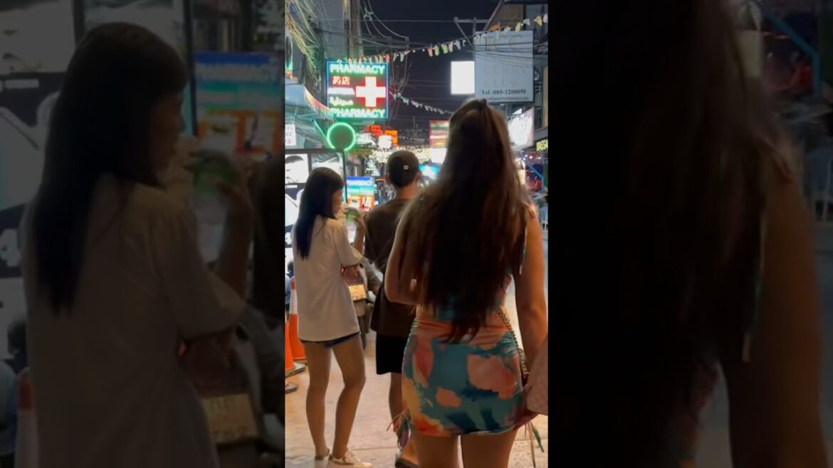 Beautiful girls in short dresses going to Bangla Road #phuket #patong #thailand #travel #bkk