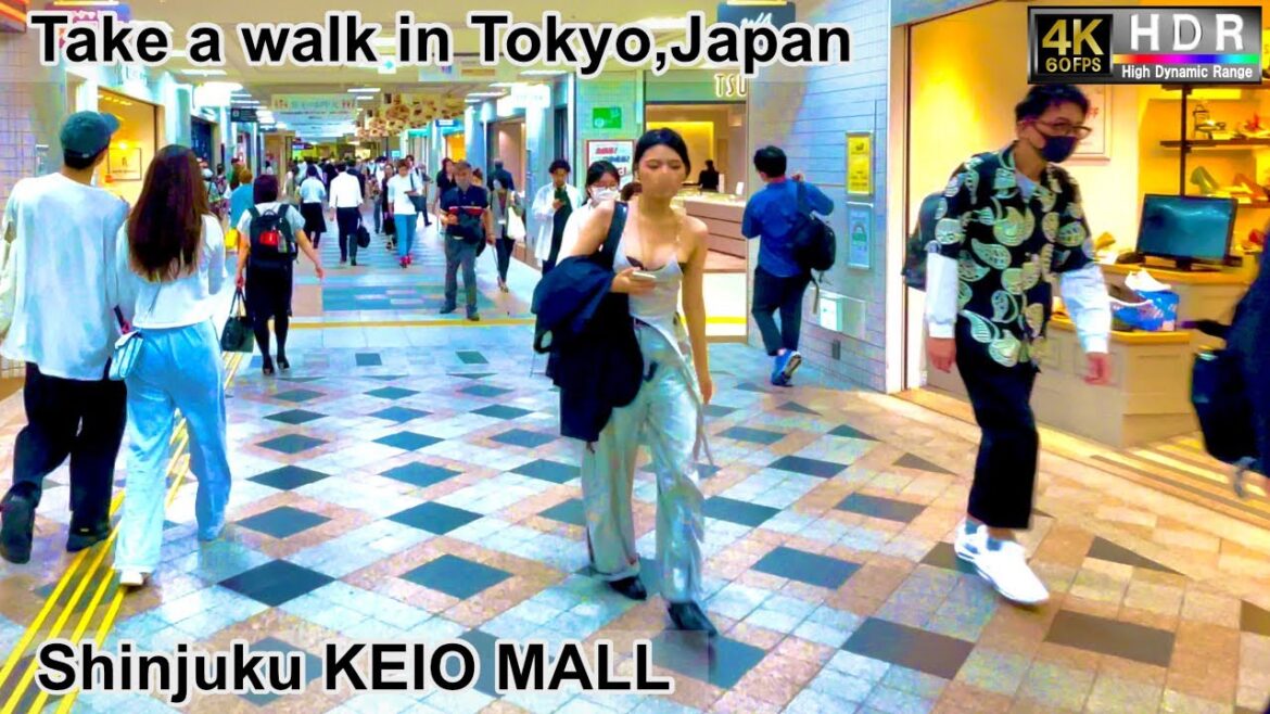 4K 60fps HDR// Take a walk in Tokyo, Japan, Shinjuku West Exit Area→Keio Mall→Shinjuku Station area