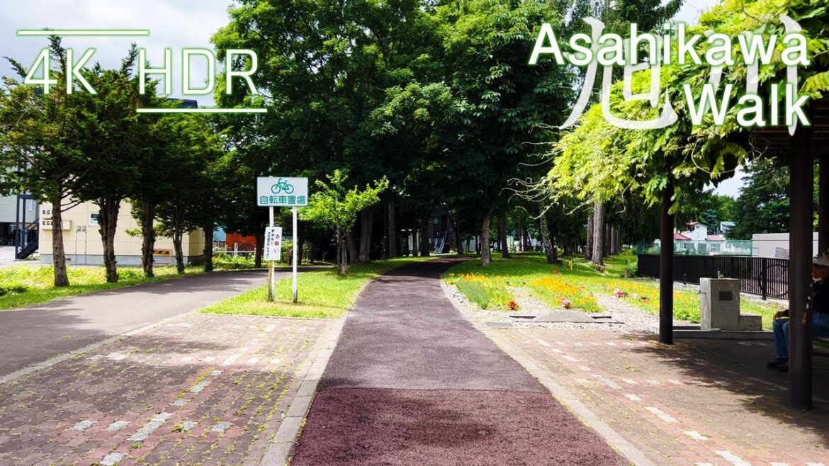 Walk around a promenade near residential area in Asahikawa, Hokkaido, Japan | 4K HDR Walk around a promenade near residential area in Asahikawa, Hokkaido, Japan | 4K HDR