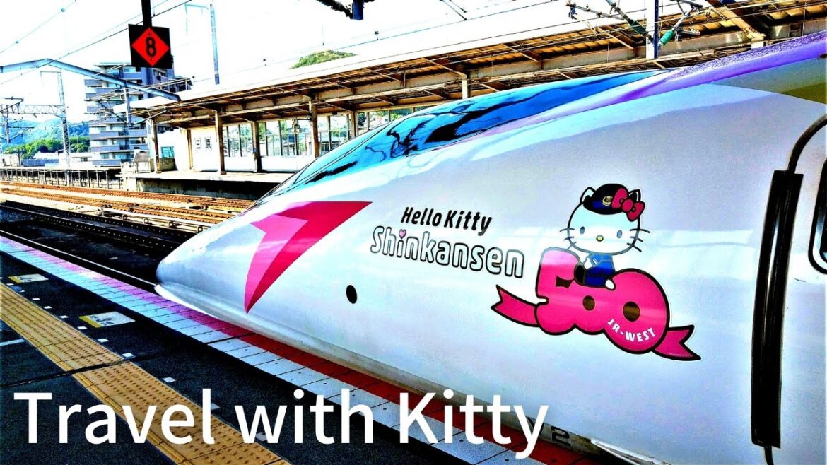 【asmr】Hello kitty! Shinkansen riding Cute Bullet Train & Cafe! in Japan Osaka→Hakata