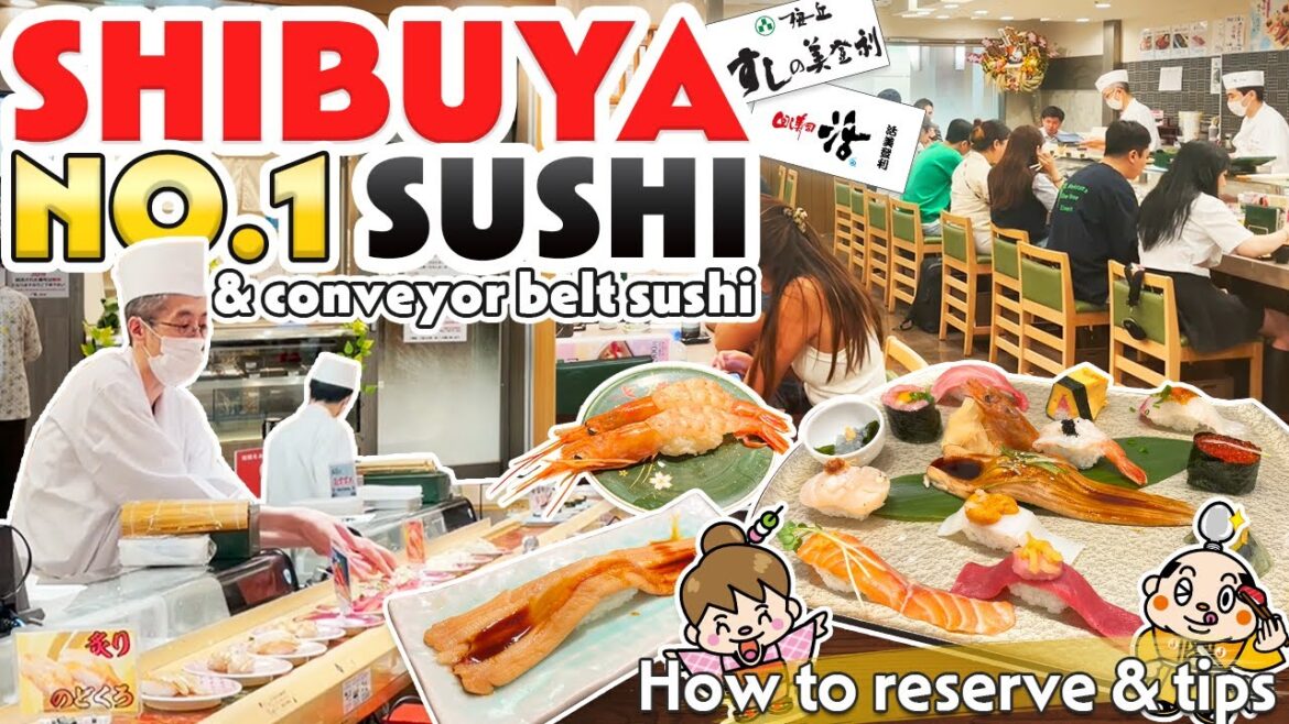 Midori Sushi & Conveyor belt sushi restaurant in Shibuya, Tokyo / Japan Travel Food Vlog