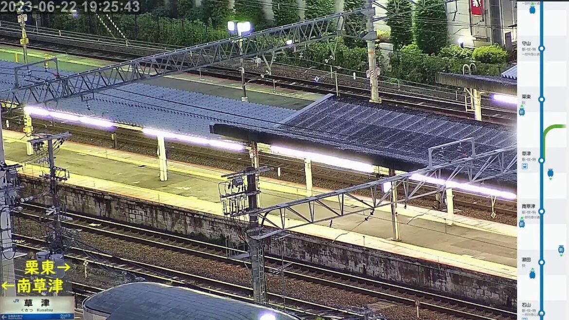 6/22 アーカイブ　草津駅周辺の列車と夜景をライブ配信！運行状況リアルタイムチェック (東海道、琵琶湖線)