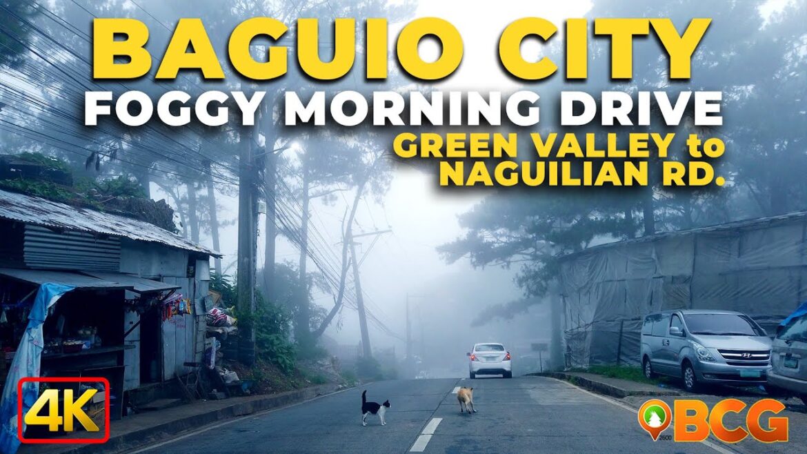 Baguio City Foggy Morning Drive from Green Valley to Naguilian Road Baguio City Foggy Morning Drive from Green Valley to Naguilian Road
