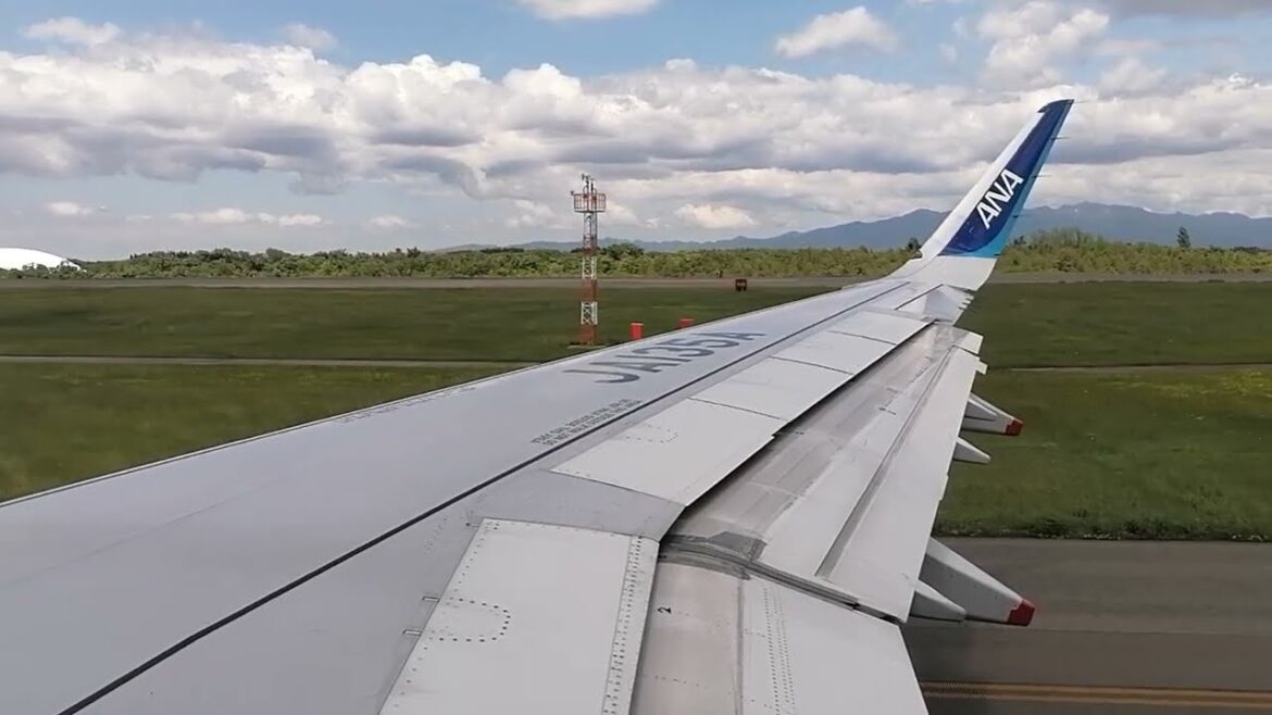 All Nippon Airways ANA takeoff from Akita - Airbus A321neo