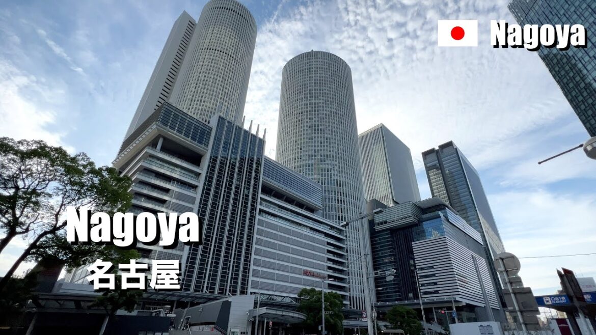 Nagoya, a city of large buildings, Japan | 4K Walking