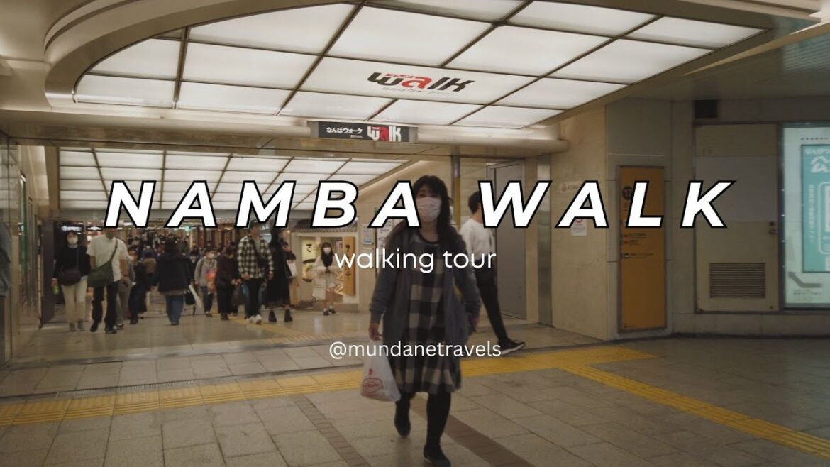 [4K] Late afternoon walk in Namba Walk | Walking Tour | Osaka, Japan