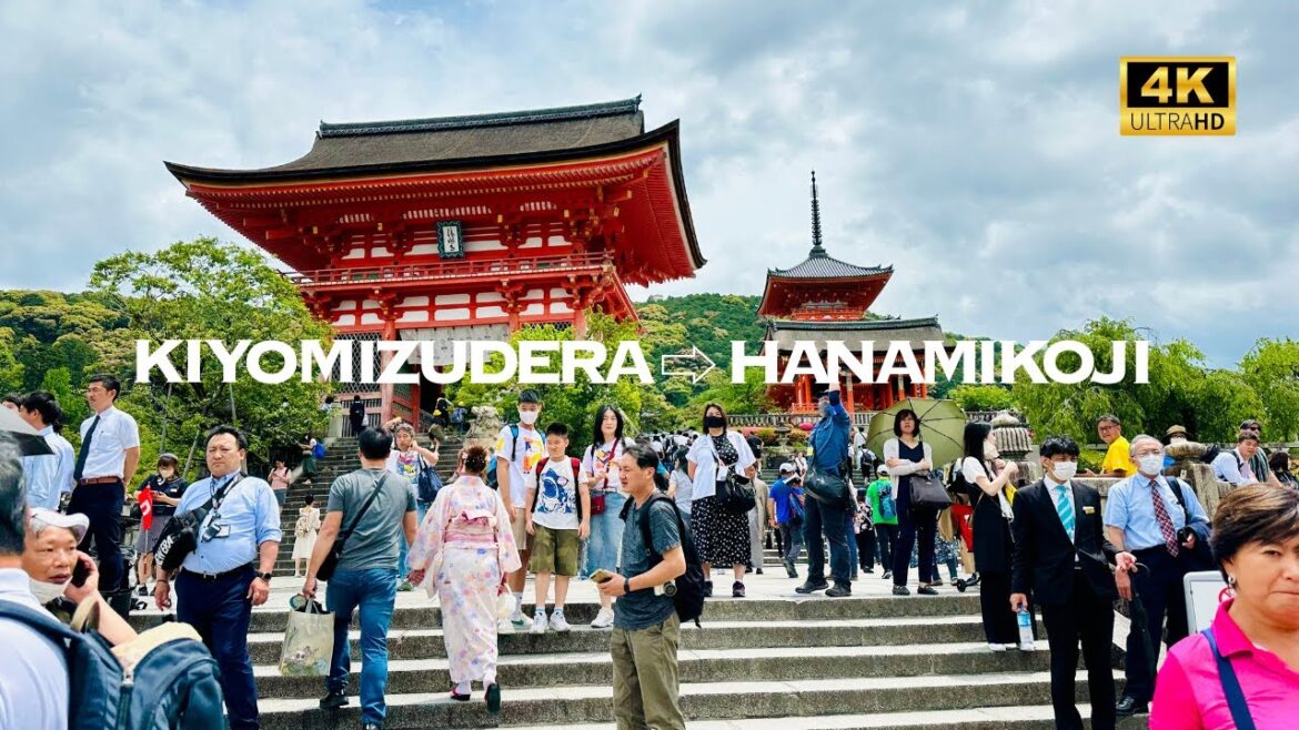 [4K] Kiyomizudera → Hanamikoji-dori in KYOTO🐧 Nonstop Walking Tour / 清水寺から花見小路 京都 散歩