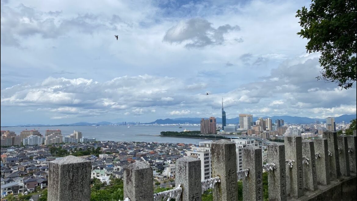 Fukuoka Views from Atago Shrine🇯🇵LIVE Walking in Japan