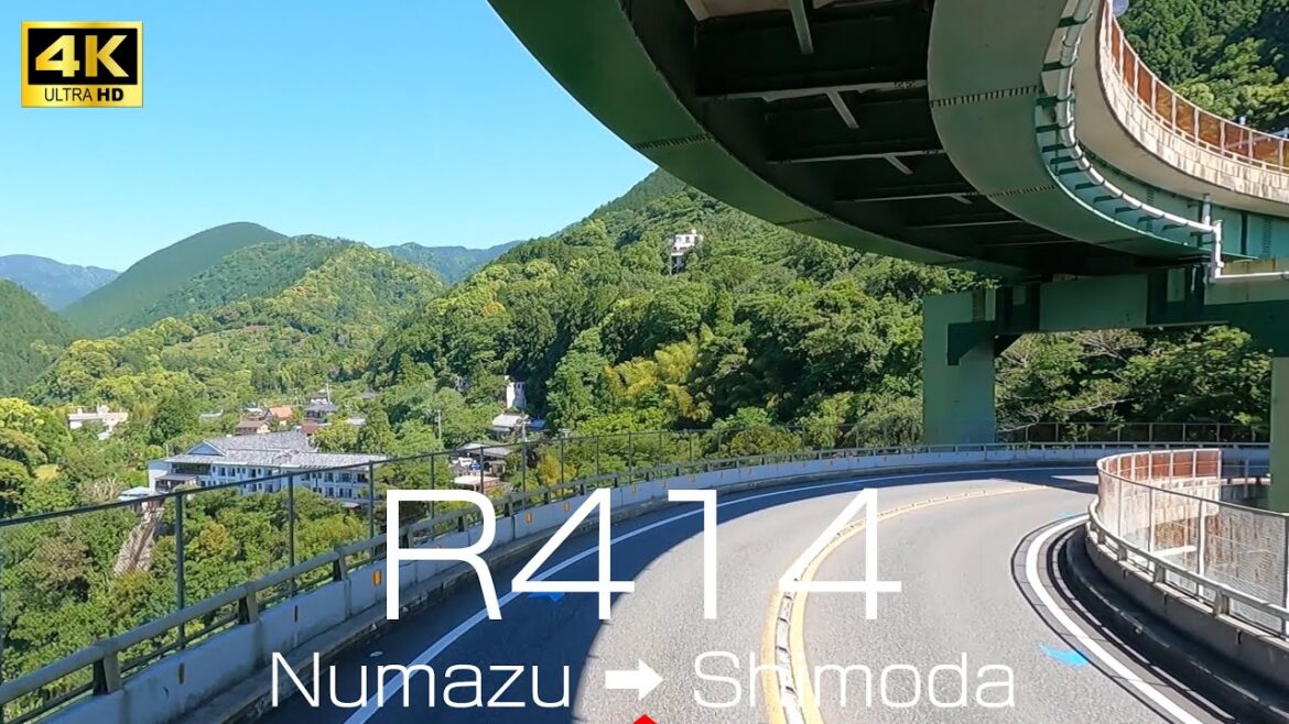 4K 国道414号線ドライブ  / 沼津市（静岡県） → 伊豆の国市 → 伊豆市 → 河津町 → 下田市