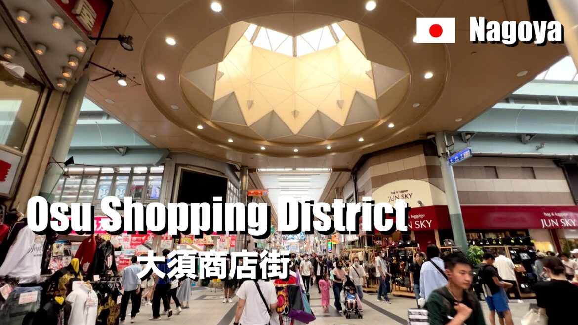 Shopping street leading to Osu Kannon, Nagoya, Japan | 4K Walking