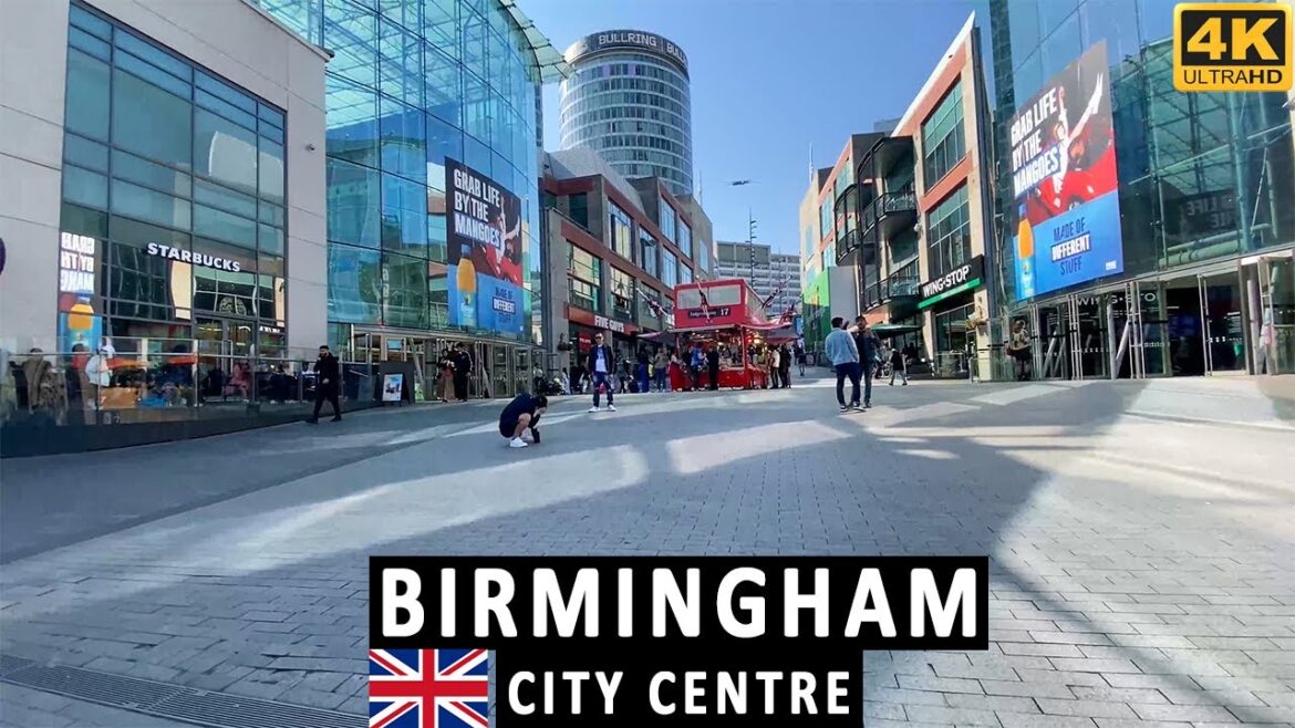 Birmingham City Centre Virtual Tour by Walk 4k | UK Travel 2023 by Stroll And Trek