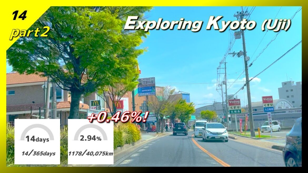 Driving Japan! Exploring Kyoto & highway. Sunny day in early April 2023 [Relax and sleep]