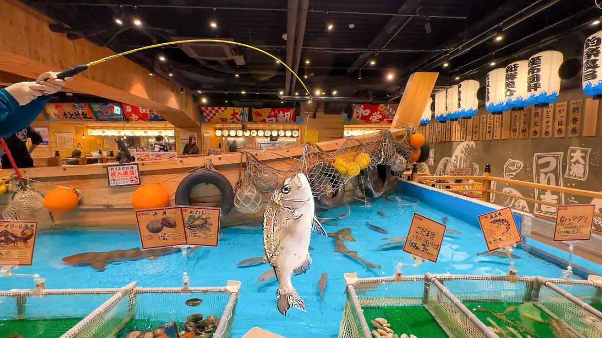 Eating at a Fishing Restaurant in Japan Eating at a Fishing Restaurant in Japan