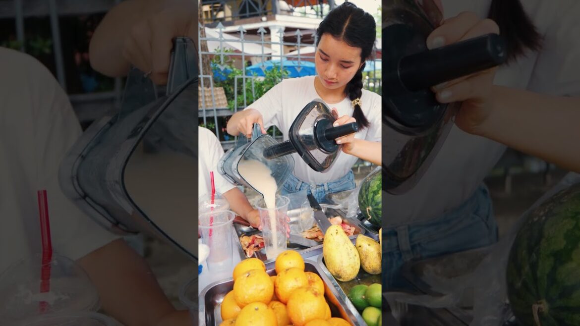 PEACH SHAKE| Laos Street Food | Laos🇱🇦 | Luang Prabang #shorts PEACH SHAKE| Laos Street Food | Laos🇱🇦 | Luang Prabang #shorts