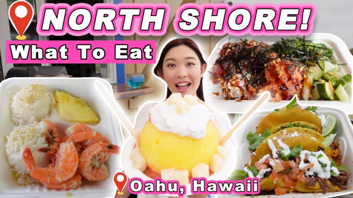 TOP RATED FOOD in Oahu's North Shore! || [Haleiwa, Kahuku] Garlic Shrimp Poke Bowl, Shave Ice & more
