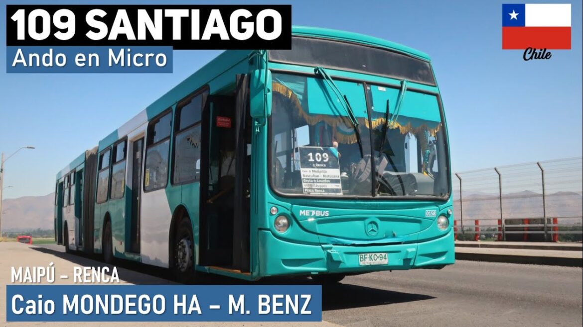Viaje 109 SANTIAGO en bus articulado Caio Mondego HA Mercedes Benz O500UA BFKC94 | Ando en Micro