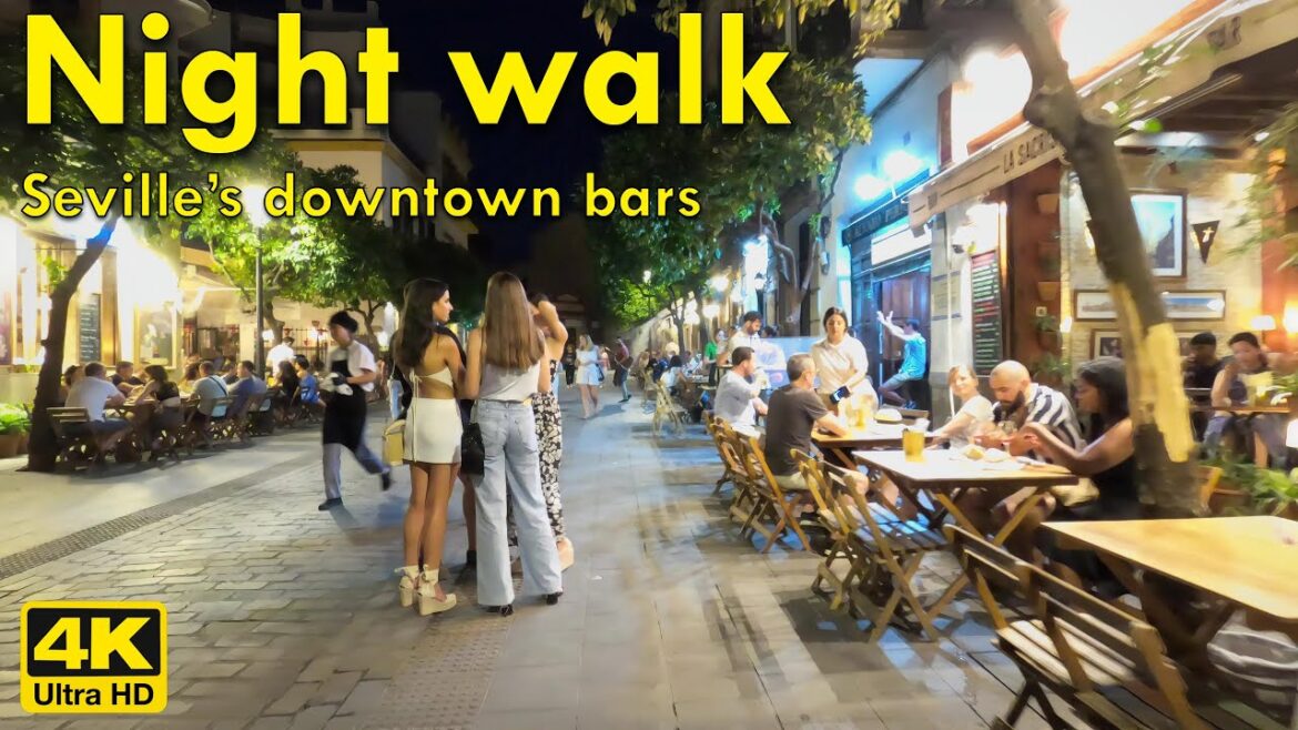Summer Night Walk in Seville June 23rd - 4k Virtual Walking Tour, Spain 🇪🇸