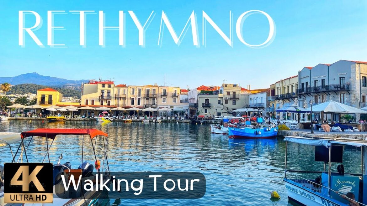Sunset Walk in Rethymno Old Town, Crete 🇬🇷 4K Walking Tour