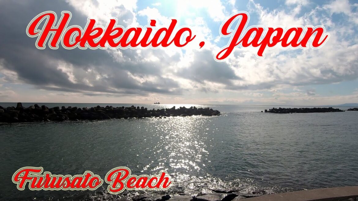 Walking in Hokkaido, Japan. Furusato Beach in Tomakomai. ORANGE ua