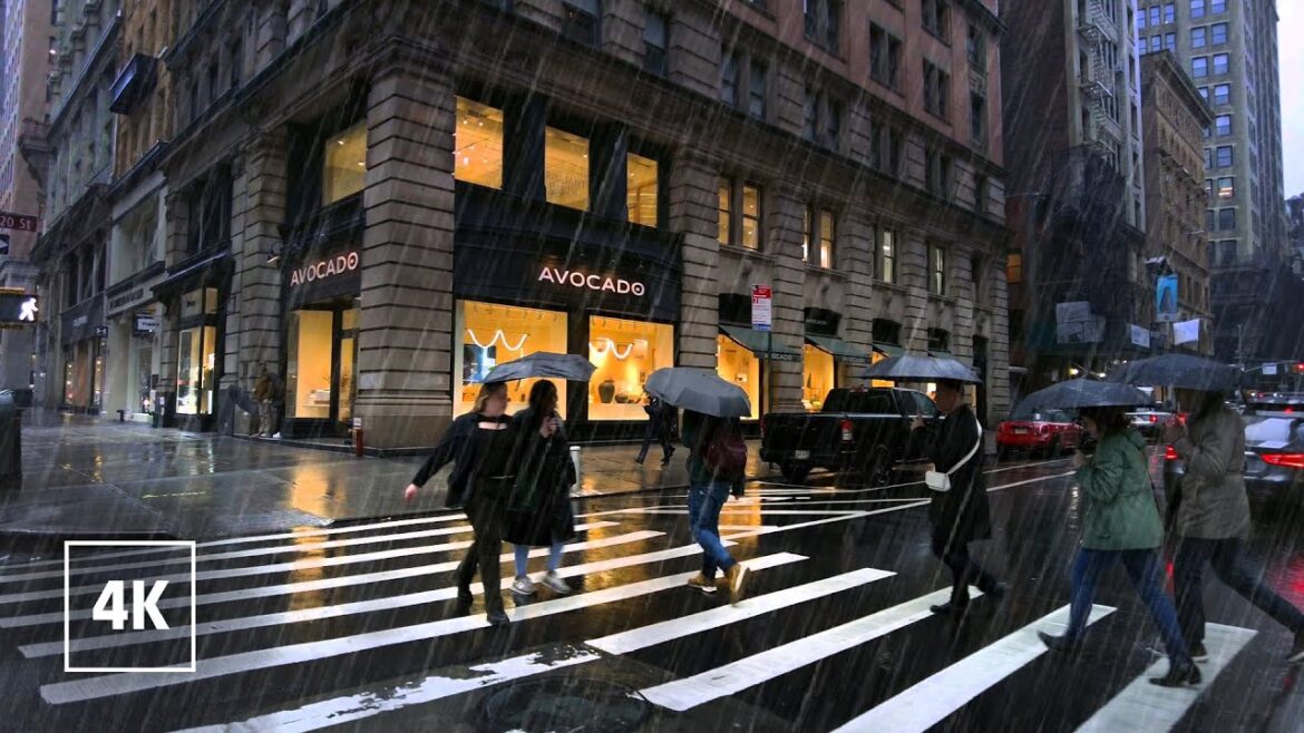 Rain NEW YORK 4k – Walking in the rain in Manhattan Rain NEW YORK 4k - Walking in the rain in Manhattan