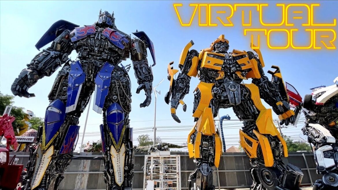 Giant Transformers made from Real Auto Parts! (Ban Hun Lek, Thailand)