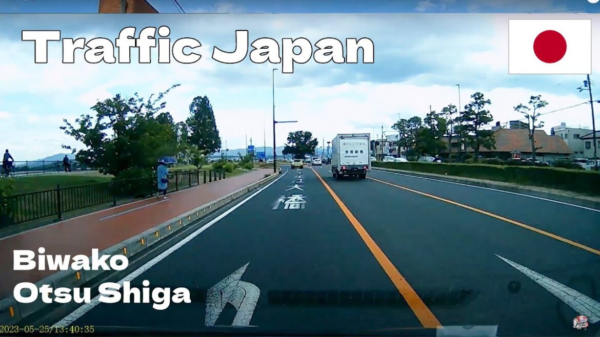 Traffic life in Japan 滋賀県交通 - Biwako Bridge Otsu Shiga Japan traffic Shiga びわこ