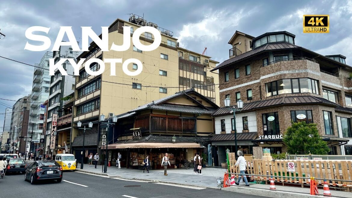 [4K] Sanjo-dori Street KYOTO🐧 Nonstop Walking Tour / 三条通 京都 散歩