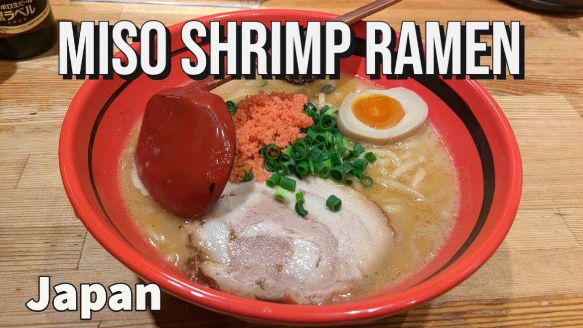 Trying the Best Miso Shrimp Ramen in Sapporo, Japan [ASMR] 4K
