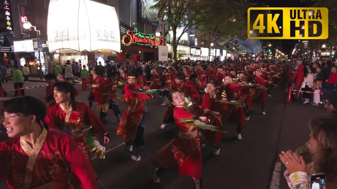 【4K】北星学園大学～廻～ YOSAKOIソーラン祭り 2023 | 日本 北海道 札幌 中央区 FUNKY!すすきの会場【Binaural Audio】