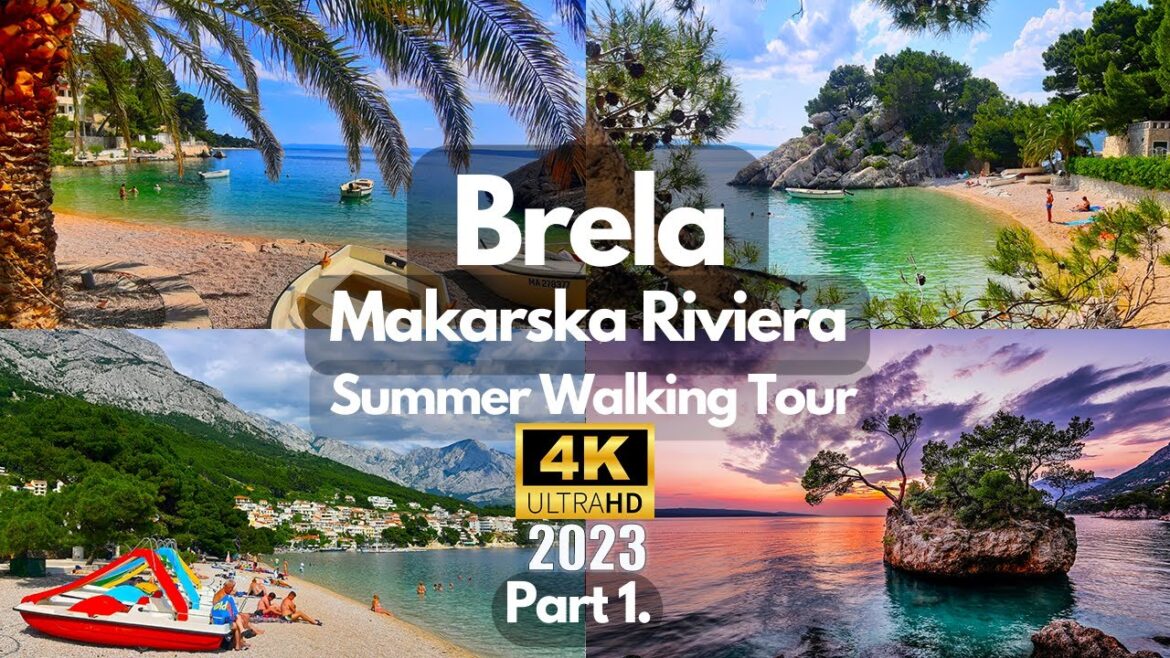 Brela Beach - Makarska Riviera, Croatia 4K - Punta Rata SUMMER Walking Tour 2023 - Part 1