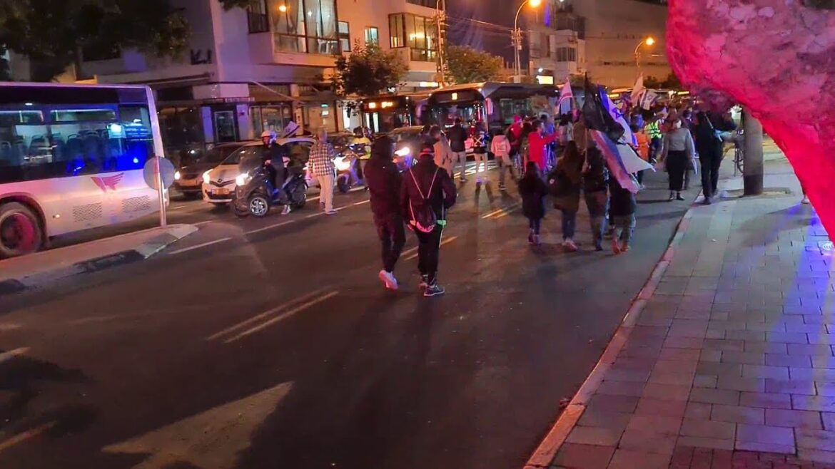 The first COVID-19 rally during the third lockdown: ‘Political lockdown’, ‘Bibi go’. Tel Aviv Israel The first COVID-19 rally during the third lockdown: 'Political lockdown', 'Bibi go'. Tel Aviv Israel