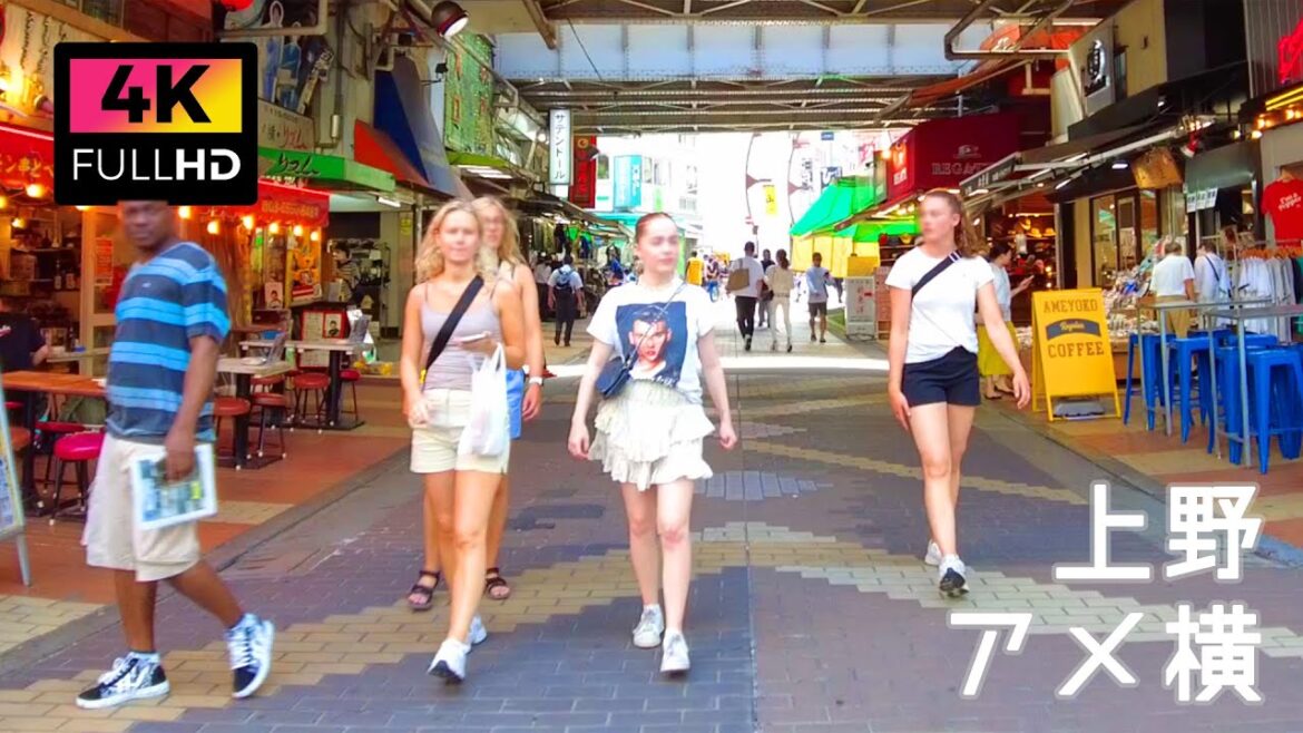 【4K】上野 アメ横 観光客で賑わう商店街を散歩 (Jun. 2023) | Take a walk in the Ueno Ameyoko bustling with tourists.