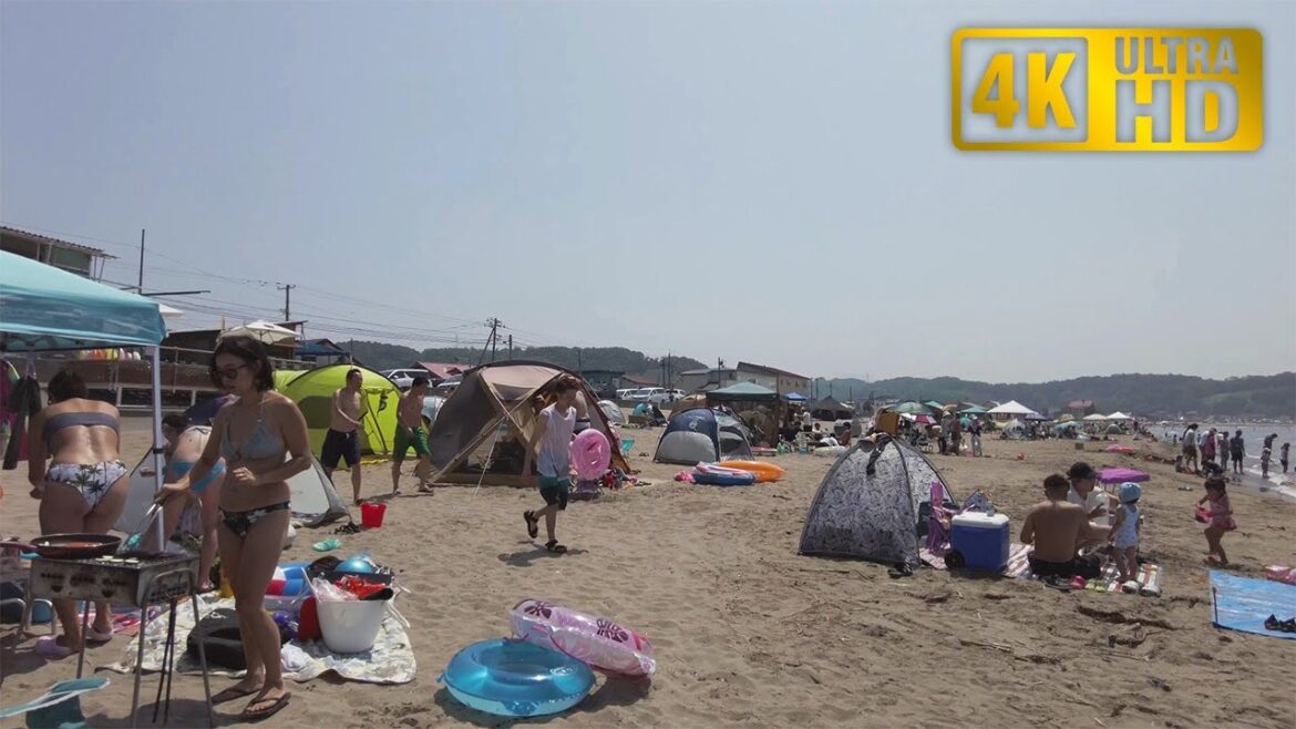 【4K】小樽 蘭島海水浴場 散歩 2023 | 日本 北海道 小樽市 蘭島【Binaural ASMR】