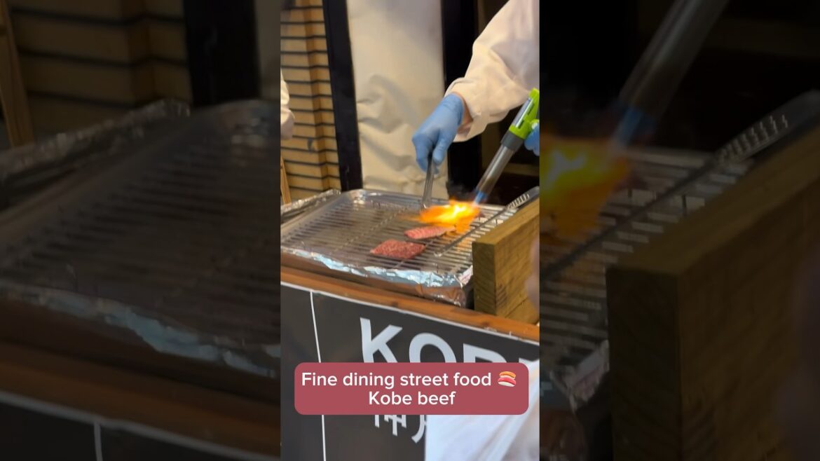 Eating Kobe beef sushi in Osaka- Dotonbori street. #japan #japanesestreetfood #osakastreetfood #beef