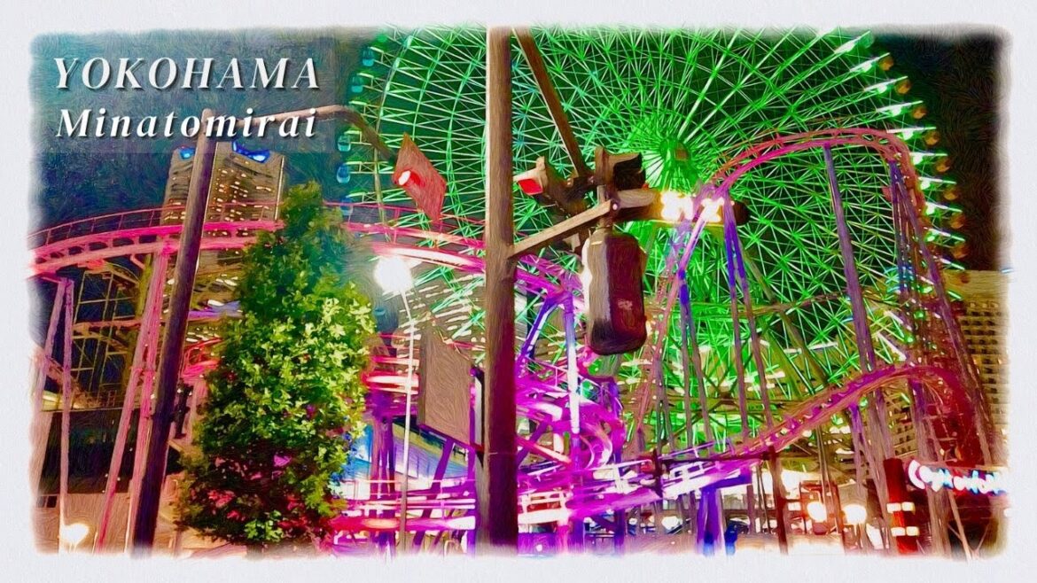 【4K Japan】Yokohama Minatomirai 🎡 Night Walk ✨