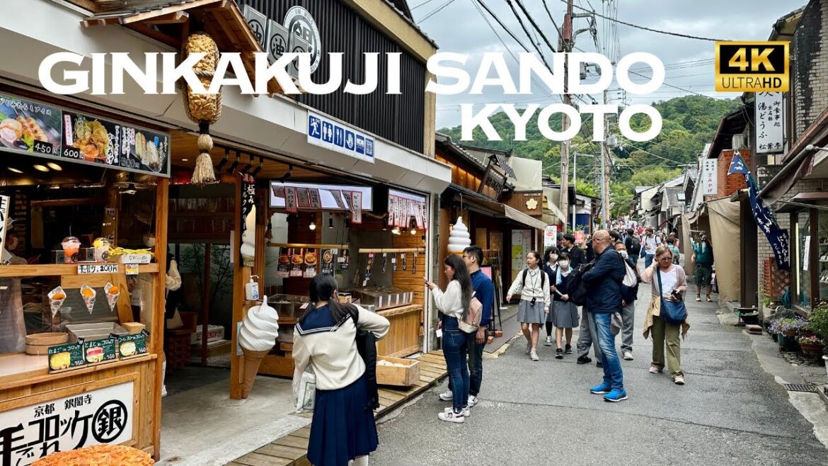 [4K] Ginkakuji Sando in KYOTO🐧 Nonstop Walking Tour / 銀閣寺参道 京都 散歩