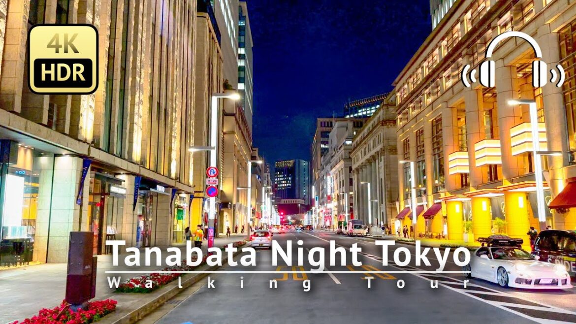 Tanabata Night Tokyo Walking Tour - Tokyo Japan [4K/HDR/Binaural]