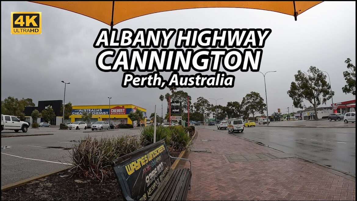 Perth Rainy Walk: Walking Through Albany Highway in Cannington (Australia) 4K with Captions