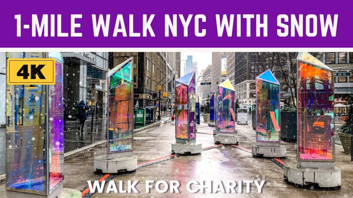 [4K] 1-Mile SNOW WALK // Explore NYC BLOCK-BY-BLOCK // Walk for Charity