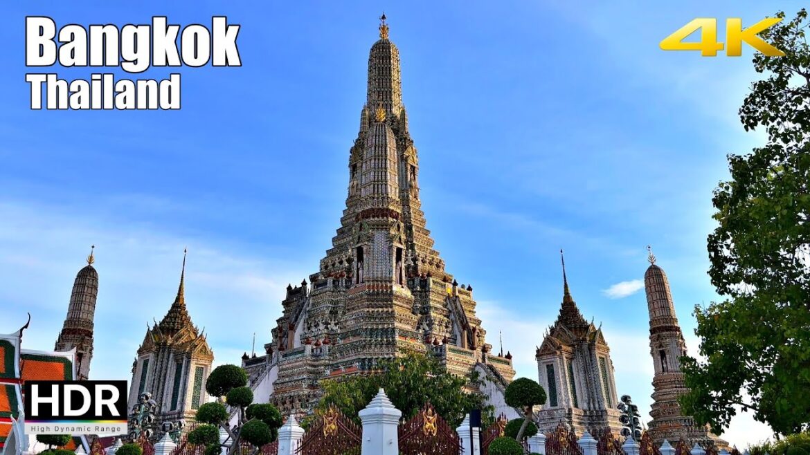 Boat Tour Around Bangkok for ONLY $1 & Walking Tour in Wat Arun - Bangkok 2023 [4K HDR]