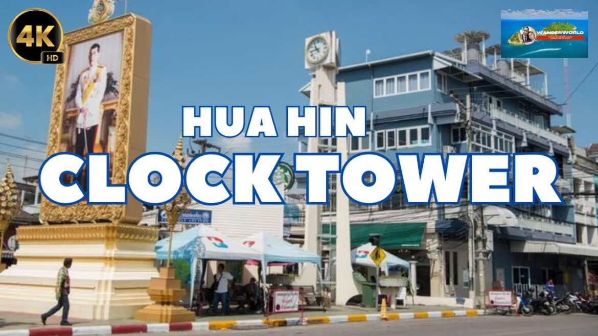 [4K 60fps] Walking Around Clock Tower Hua Hin #walkingtour #huahin #thailand
