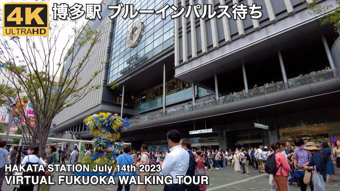 博多駅(ブルーインパルス待ち)を歩く4k virtual Fukuoka walking tour Hakata station