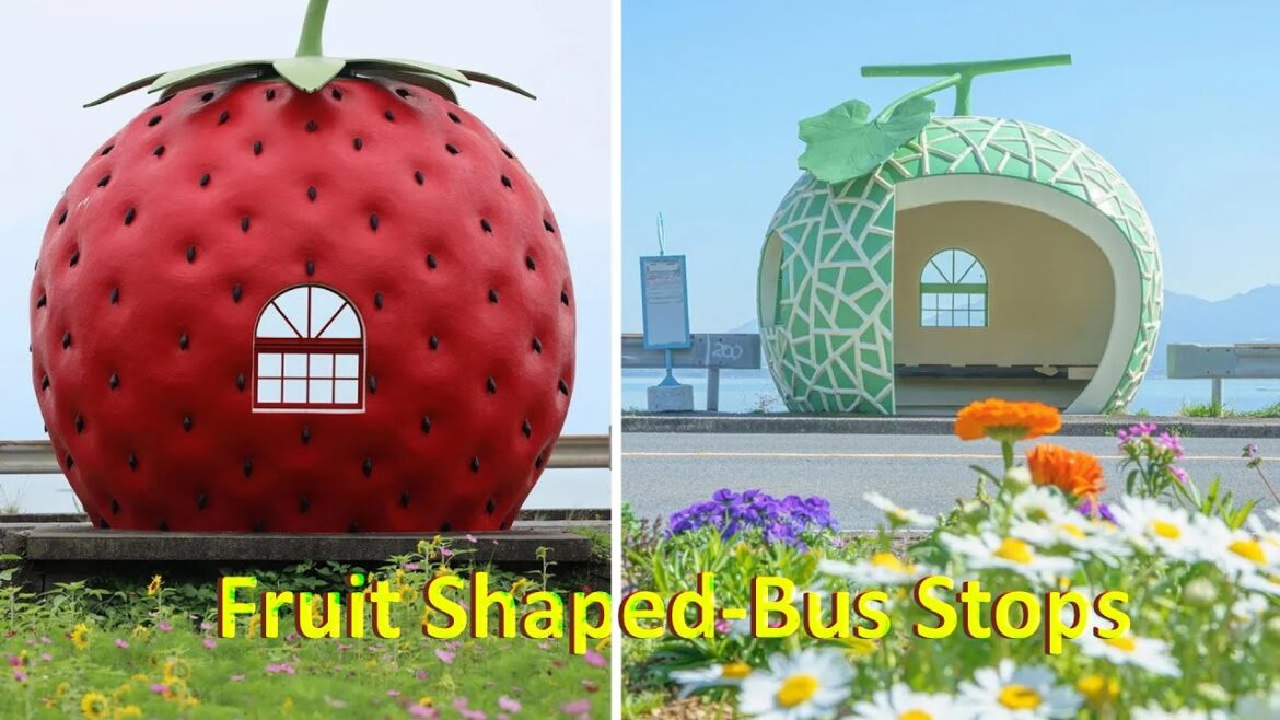 Interesting Fruit Shaped-Bus Stops in Nagasaki, Japan Interesting Fruit Shaped-Bus Stops in Nagasaki, Japan