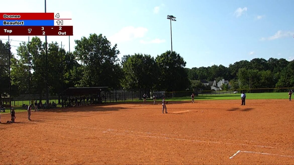Junior Dixie Boys Tournament Baseball Field 2  Oconee vs Beaufort Co.