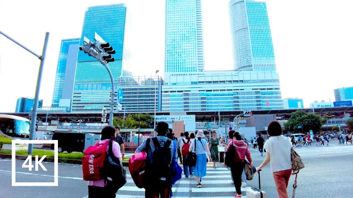 Japan 4K Walking Tour - Sunday morning walk in Nagoya [4K/60fps]