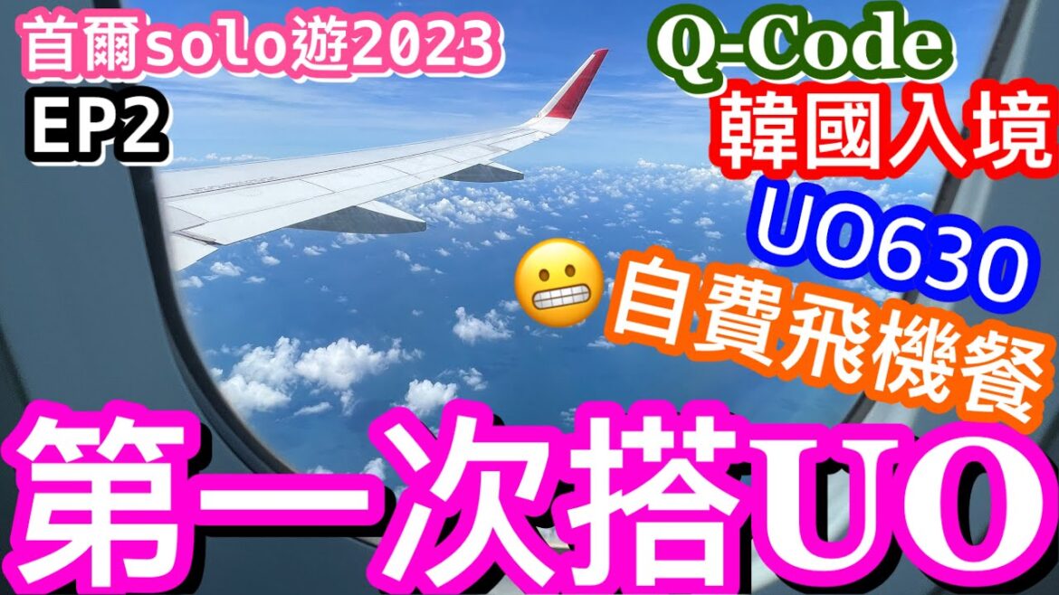 【首爾solo遊2023-EP2】第一次搭HK Express｜韓國入境 Q-Code｜#UO630 HKG-ICN 飛行體驗｜自費飛機餐好味？｜A320 neo 機艙好新‼️｜機上餐飲☕️｜CC字幕