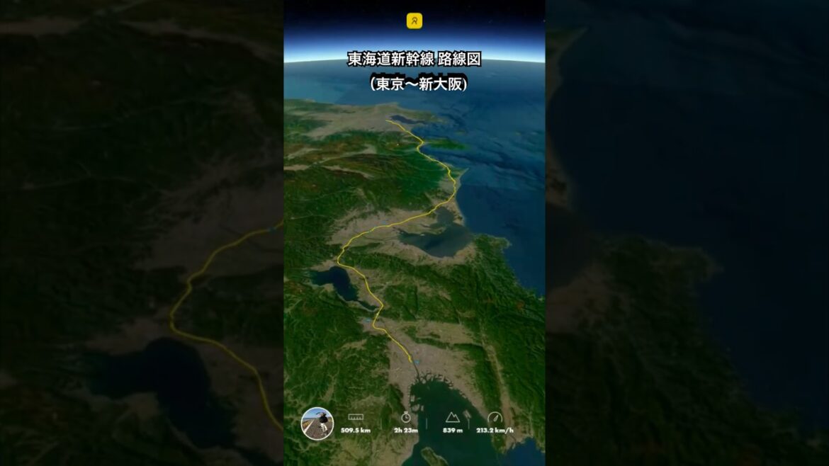 東海道新幹線　路線図（東京〜新大阪）