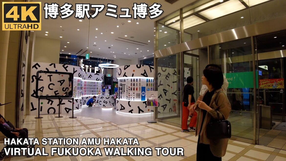 博多駅アミュ博多を歩く4k virtual Fukuoka walking tour AMU Hakata in Hakata station