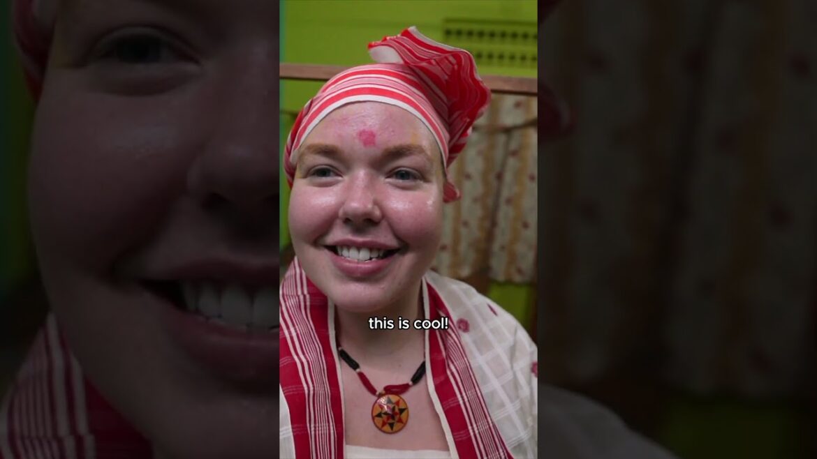 Foreigner wears Indian Tribal Dress 🇮🇳 #shorts