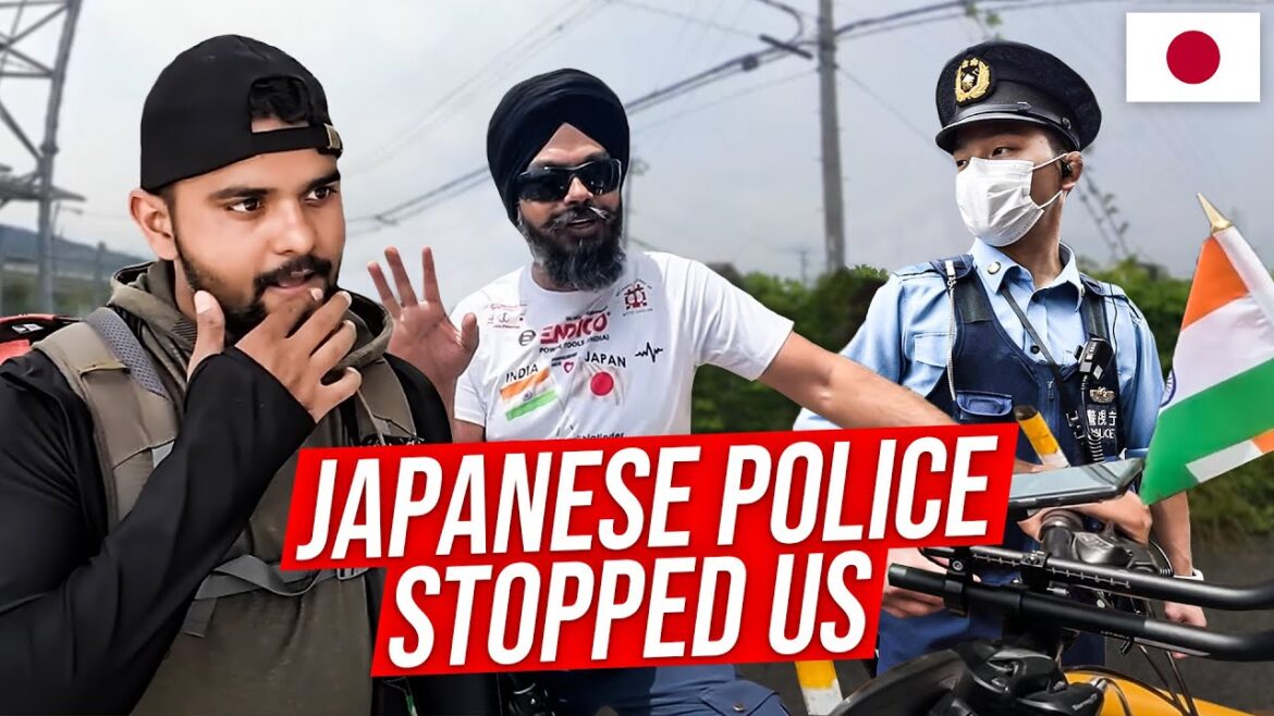 Japanese Police ne kyu Roka II cycling osaka to kyotoI  Indian in Japan II